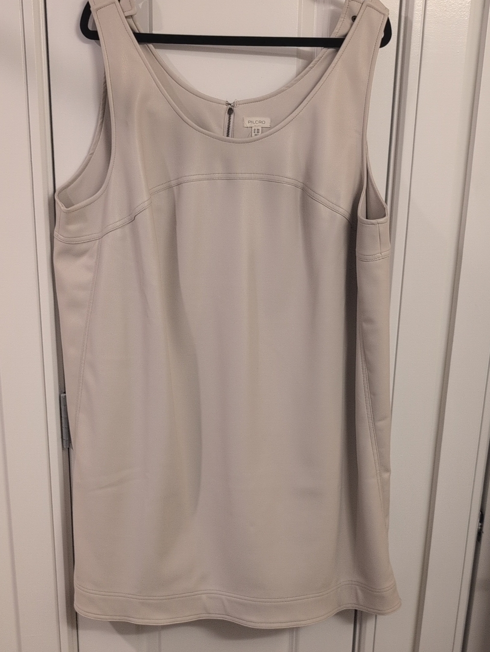 Pilcro Sleeveless Shift Dress in Light Beige